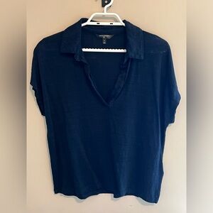 Banana Republic Navy linen polo, size M